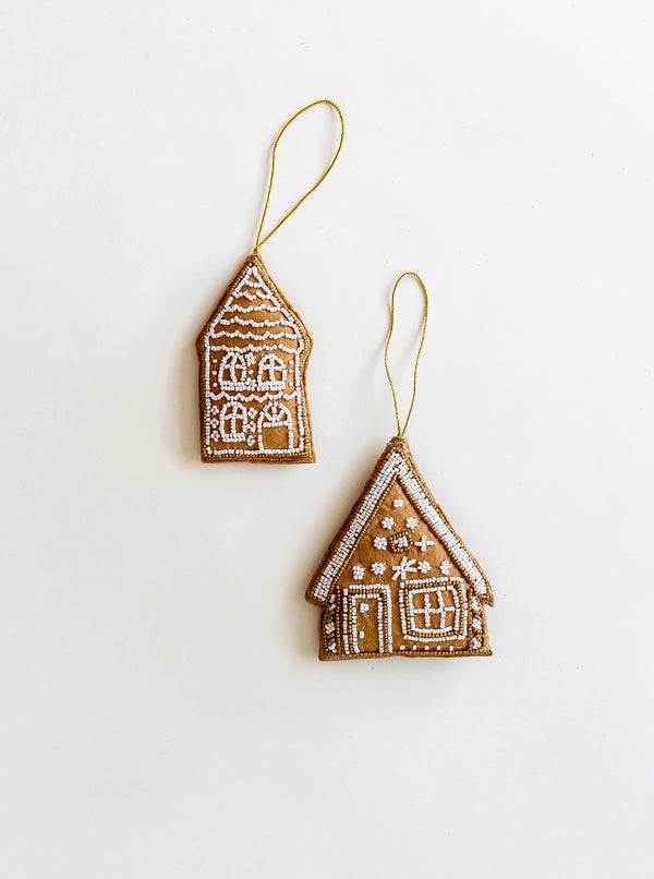 Beaded Gingerbread House Ornament