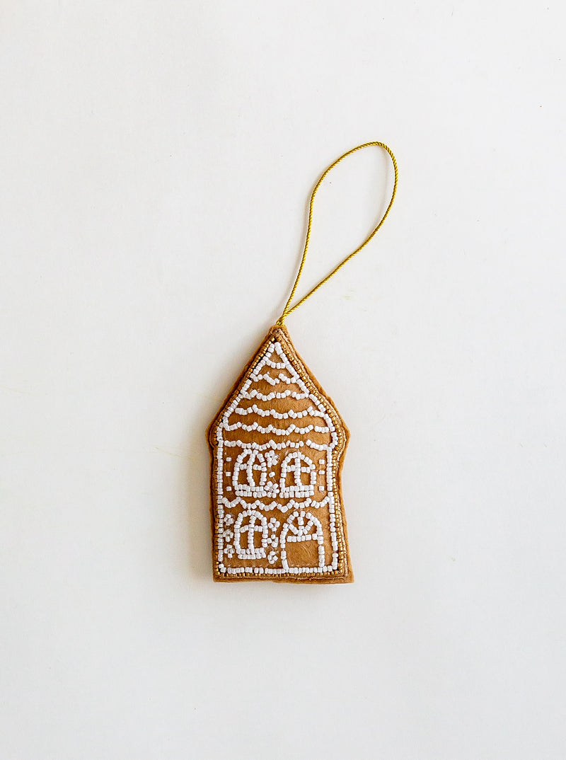 Beaded Gingerbread House Ornament