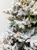 Faux 7.5' Pre-Lit Flocked Pine Tree