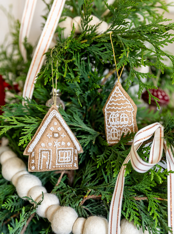 Beaded Gingerbread House Ornament