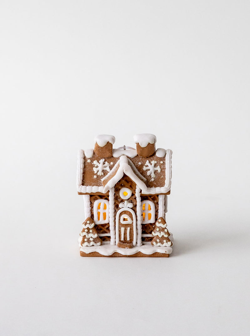 Lighted Gingerbread House Ornaments