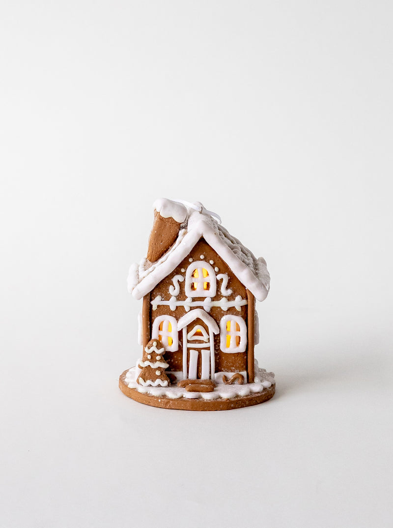 Lighted Gingerbread House Ornaments