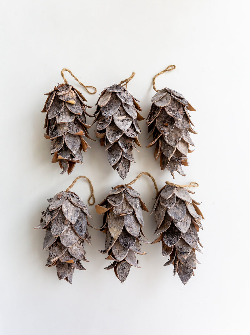 Birch Bark Pinecone Ornament