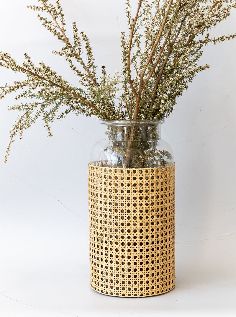 Cane Wrapped Vase