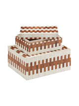 Brick Pattern Boxes | Set of 2 - HJDCR0346 - OS