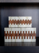 Brick Pattern Boxes | Set of 2 - HJDCR0346 - OS