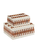 Brick Pattern Boxes | Set of 2 - HJDCR0346 - OS