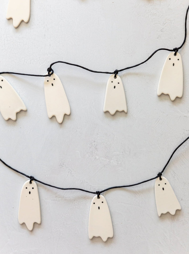 Ceramic Ghost Garland - HJDCR0260 - OS