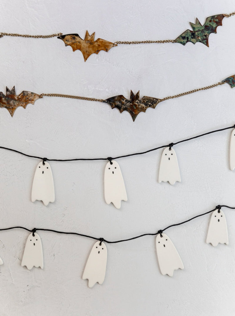 Ceramic Ghost Garland - HJDCR0260 - OS