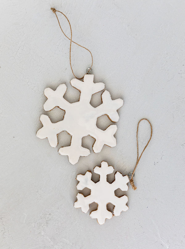 Enameled Snowflake Ornaments | Set of 2 - HJHOL0105 - OS