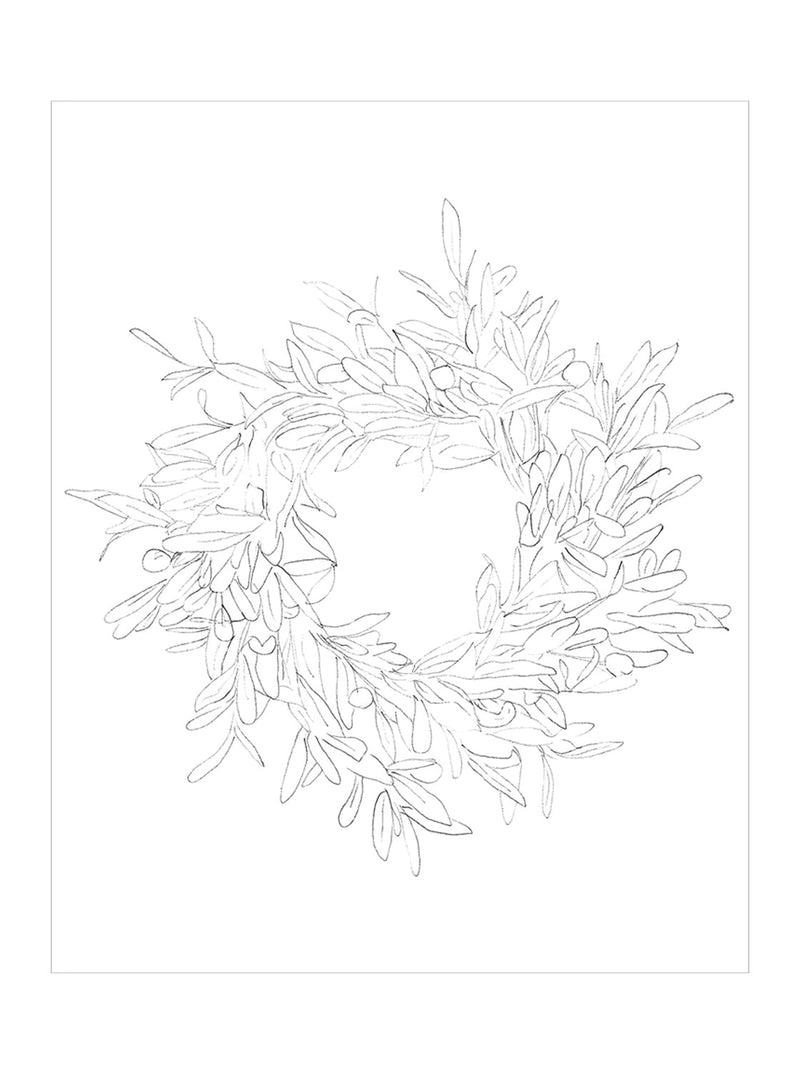 Olive Wreath Sketch - HJART0075 - UF - 8x10