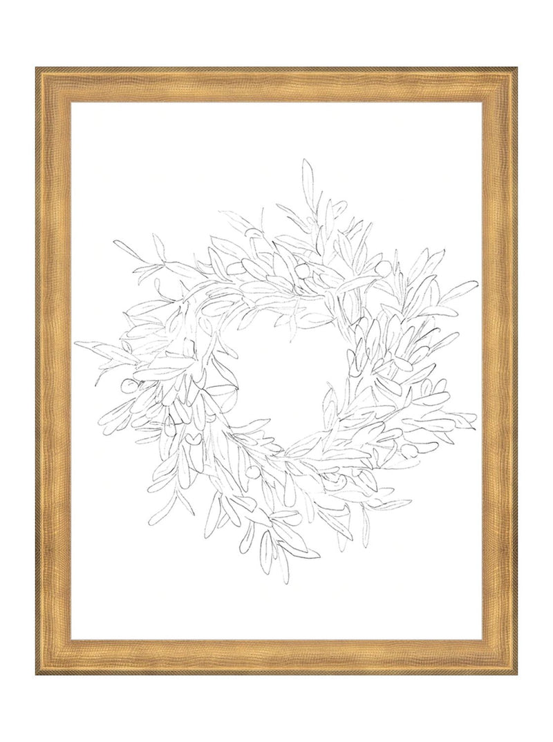 Olive Wreath Sketch - HJART0075 - GLD - 11x14