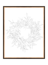 Olive Wreath Sketch - HJART0075 - BLK - 24x30