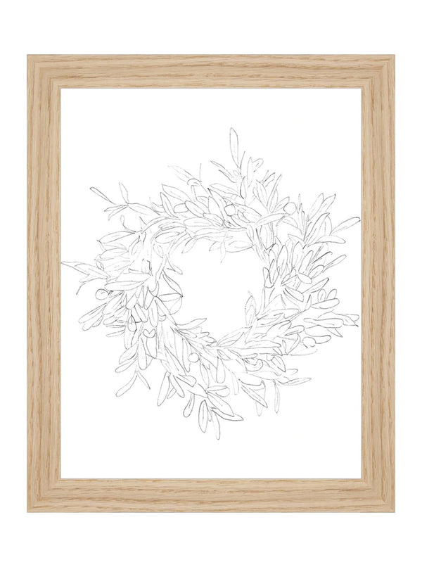 Olive Wreath Sketch - HJART0075 - OAK - 8x10