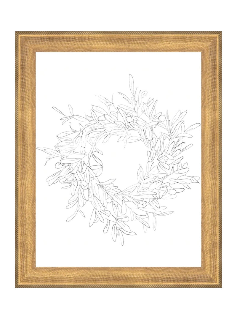 Olive Wreath Sketch - HJART0075 - GLD - 8x10