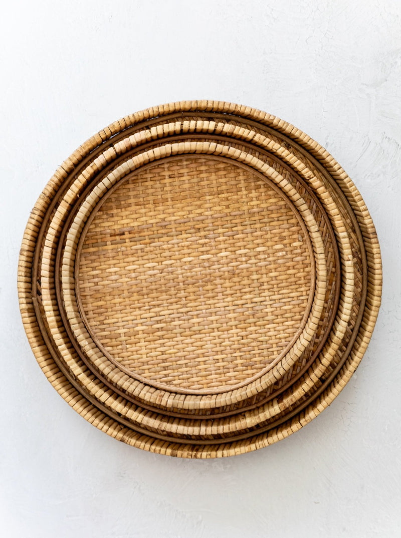 Rattan Round Tray - HJHOL0048 - SET