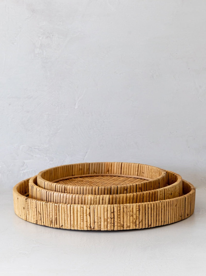 Rattan Round Tray - HJHOL0048 - SET