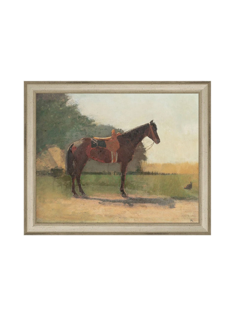 Saddled Horse - HJART0179 - SIL - 8x10