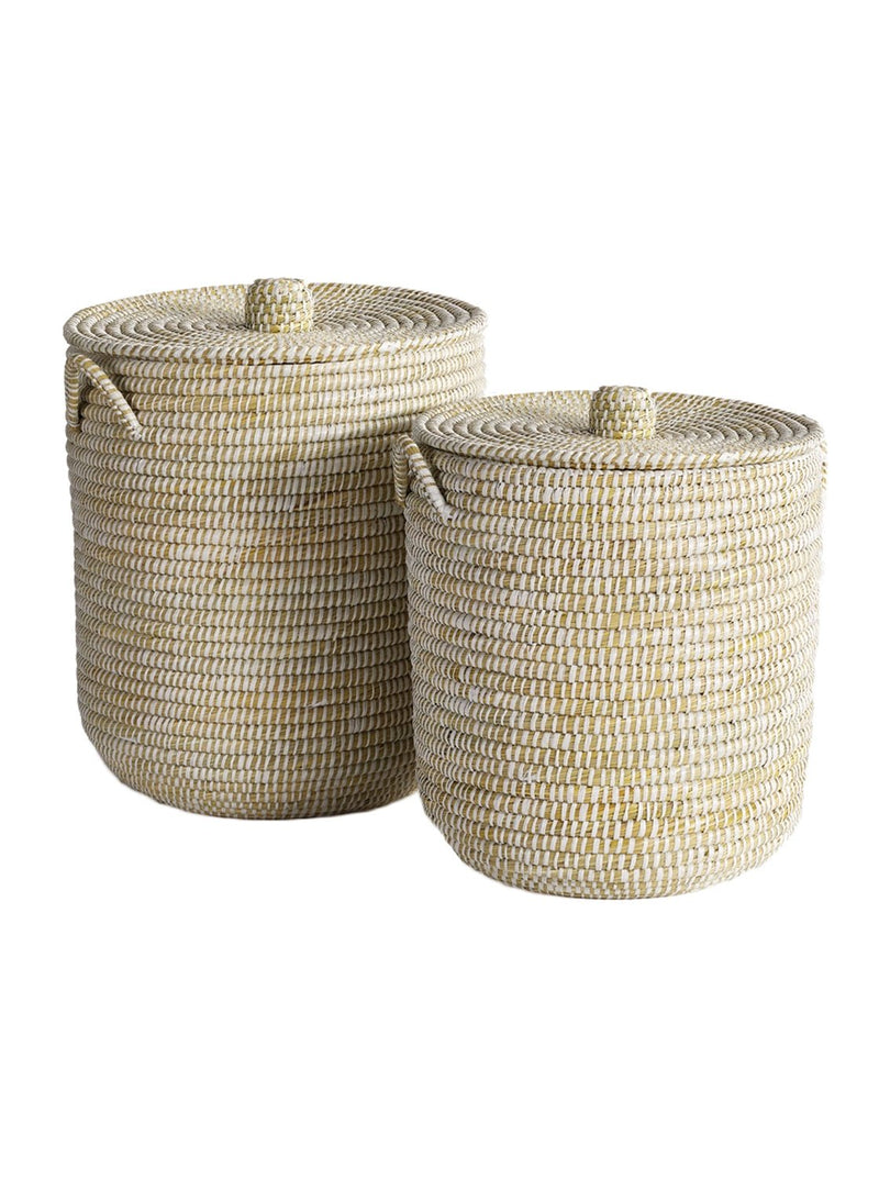 Solomon Lidded Baskets | Set of 2 - HJDCR0206 - SET