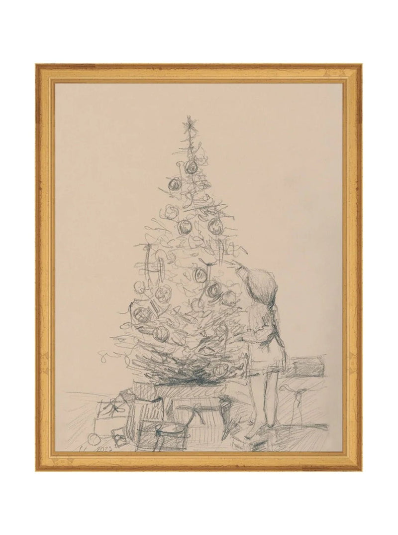 Tree Sketch - HJART0277 - GLD - 11x14