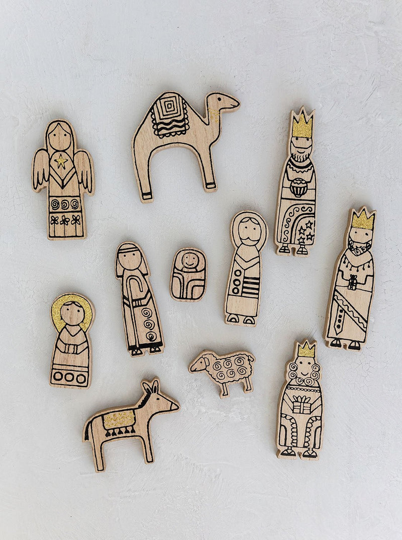 Wood Nativity | Set of 12 - HJDCR0162 - OS