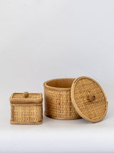 Woven Cane Boxes | Set of 2 - HJDCR0138 - SET