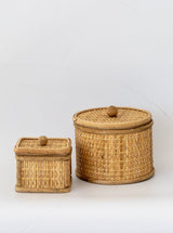 Woven Cane Boxes | Set of 2 - HJDCR0138 - SET