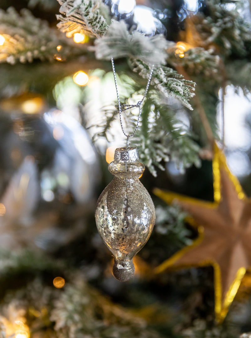 Antique Glitter Ornaments | Set of 6